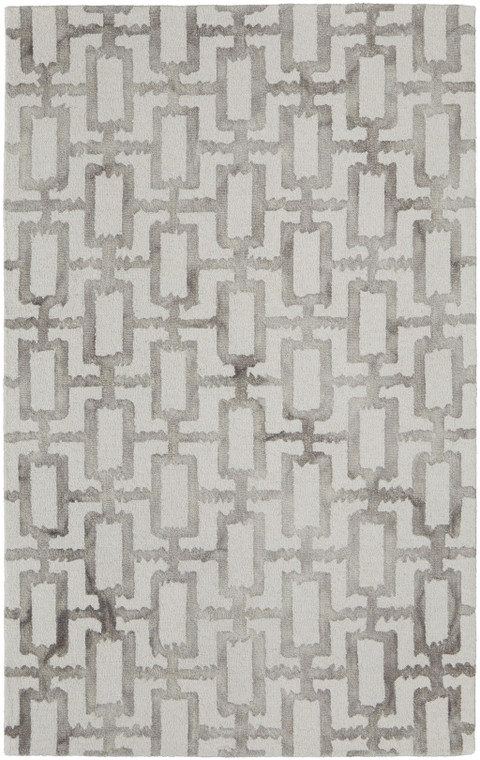 10' X 13' Ivory And Taupe Wool Geometric Tufted Handmade Area Rug - 606114105428