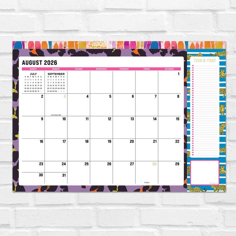 July 2026 - June 2027 Maximal Mirage Desk Pad Monthly Blotter Calendar - 619344387007