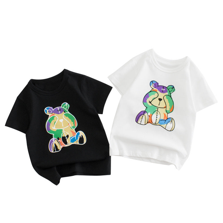 Baby Boy Cartoon Bear Graphic Cool Style Quality Tee - 716252329317