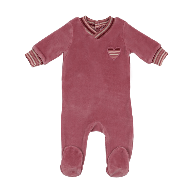Striped Heart Footie - 735525896103