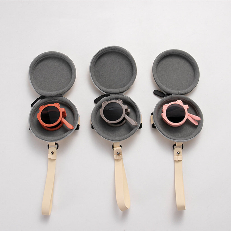 Kids Bear Shape Design Sun Protection Detachable Sunglasses With Box - 716252314948