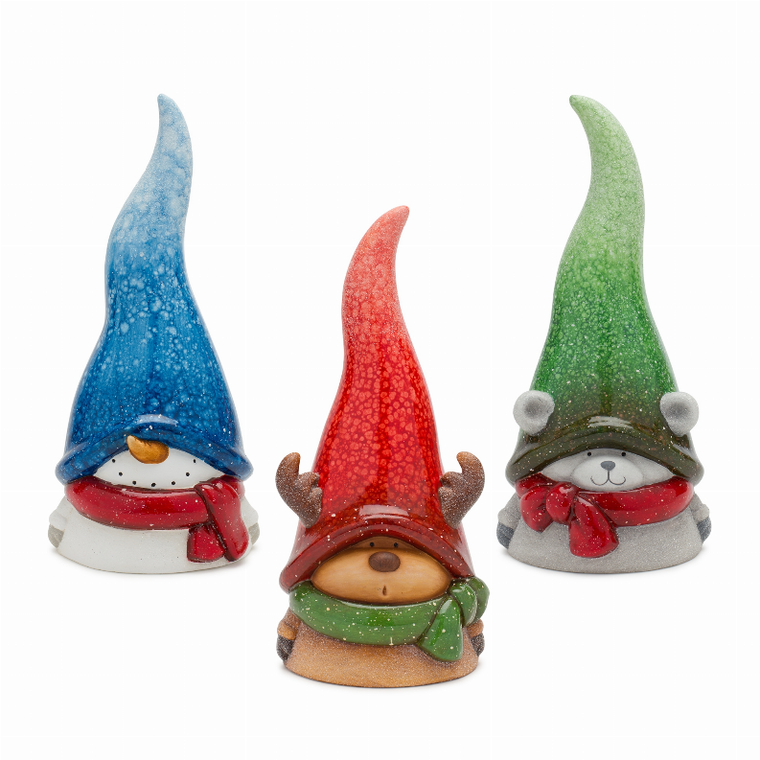 Snowman/Moose/Bear (Set of 3) 12"H Terra Cotta - 746427836357
