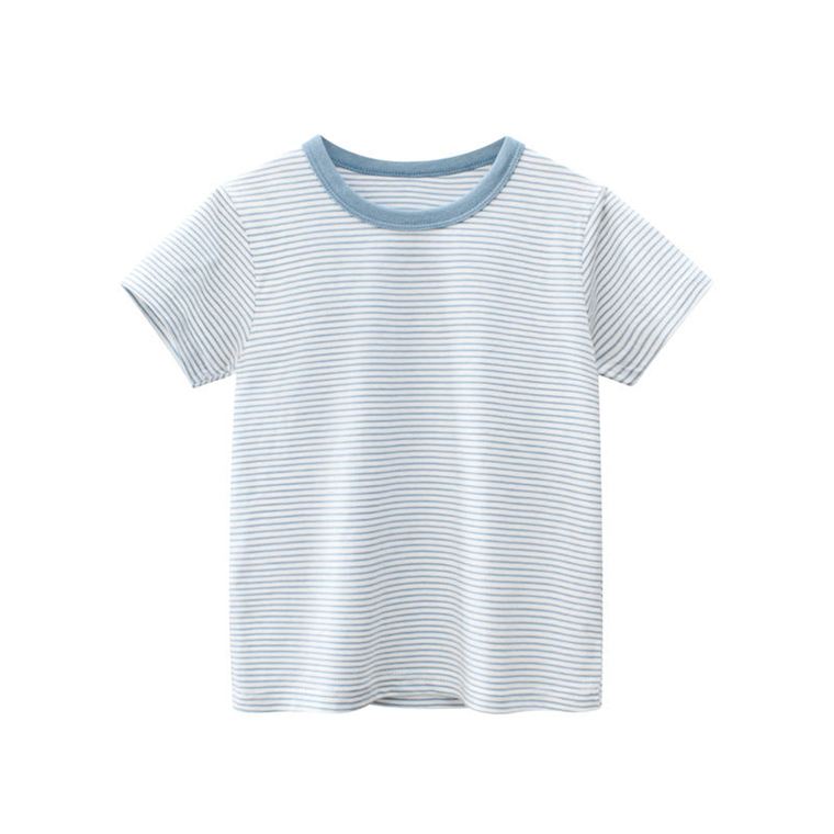 Baby Striped Pattern Casual Round Neck T Shirt Outfits - 716252319424