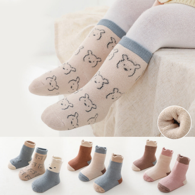 Baby Cartoon Print Pattern Thickened Soft Cotton Socks - 716252325920