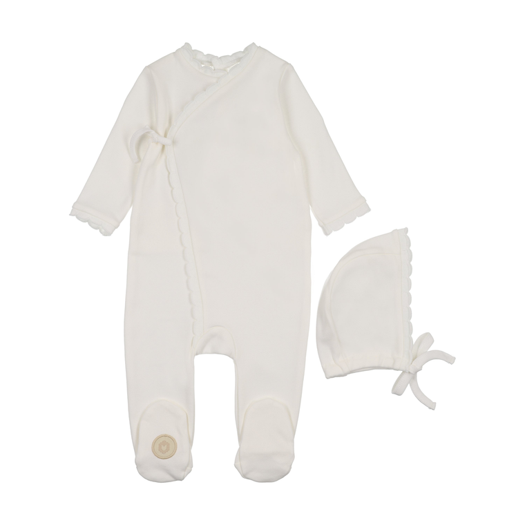 Knit Trim Wrap Footie & Hat Set - 735525897568