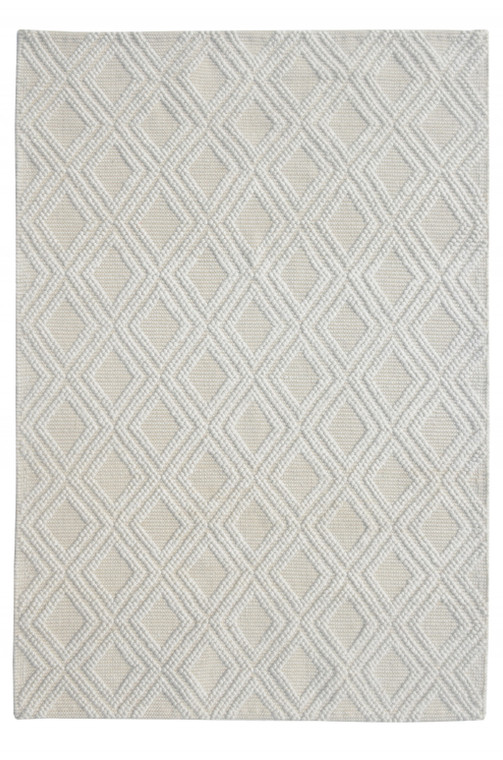 9’ x 13’ Ivory Diamond Lattice Modern Area Rug - 606114608233