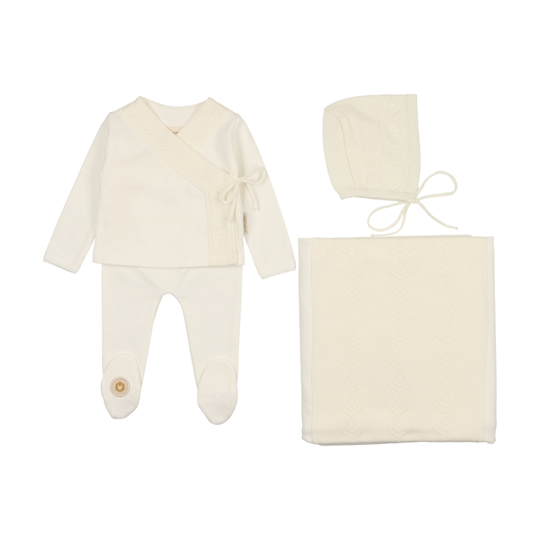 Pointelle Twist Ensemble Layette Set - 738019489997
