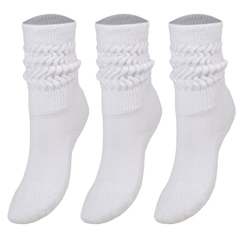 Kids Cotton Knee High Slouch Socks  3 Pairs, Ages 3-15 | Soft, Breathable & Elastic - 742137055446