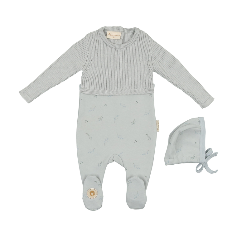 Knit & Print Footie & Hat Set - 738019506588