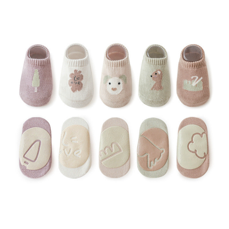 Kids Girl Embroide Pattern Non-Slip Floor Soft Socks - 643491108598