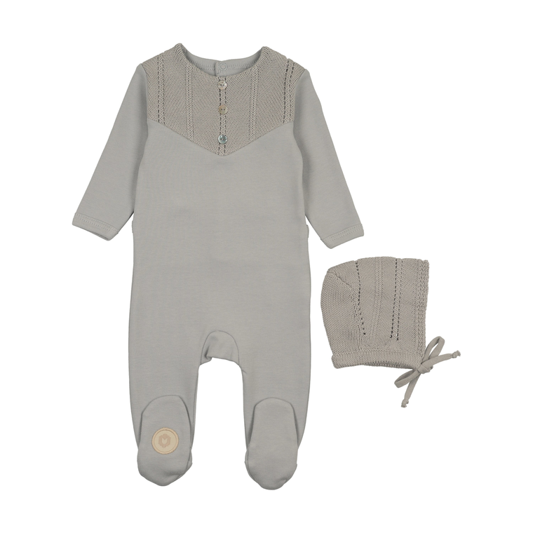 V-Knit Henley Footie & Hat Set - 735525897193