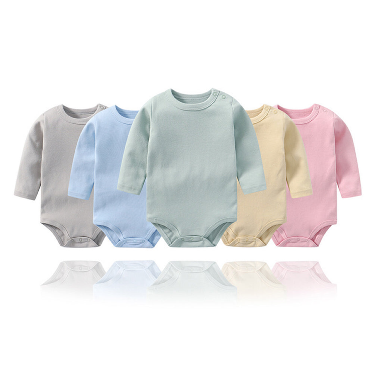 Baby Multi Color Comfy Cotton Long Sleeve Onesies Bodysuits - 716252317970