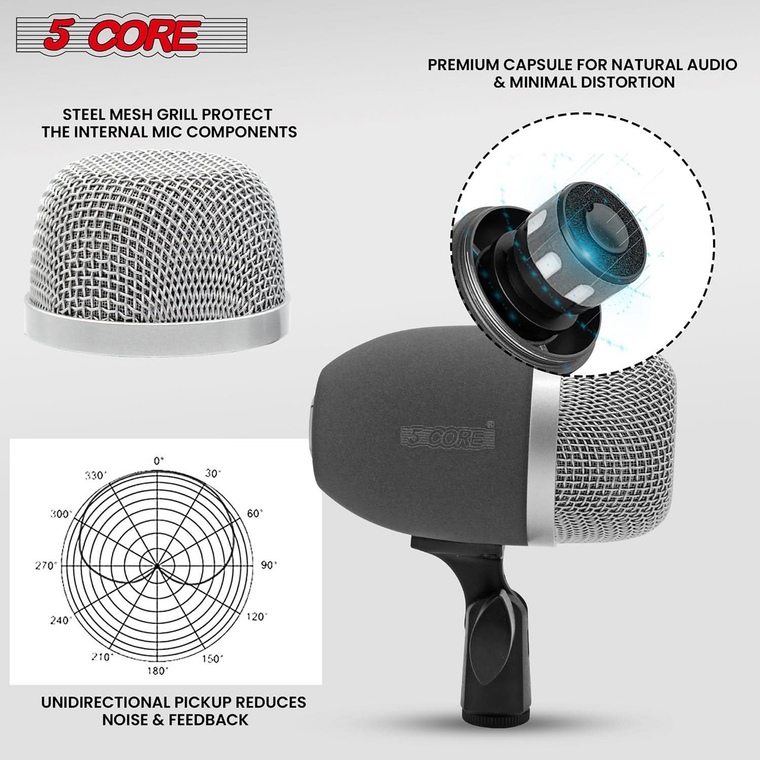 Conga Mic Snare Tom Microphone Drum Kit Condenser XLR Instrument Mics XP - 810144130088
