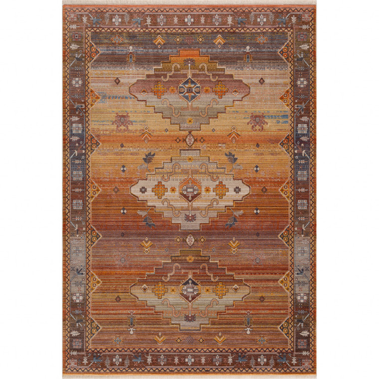 9' X 12' Brown Southwestern Area Rug - 606114683414