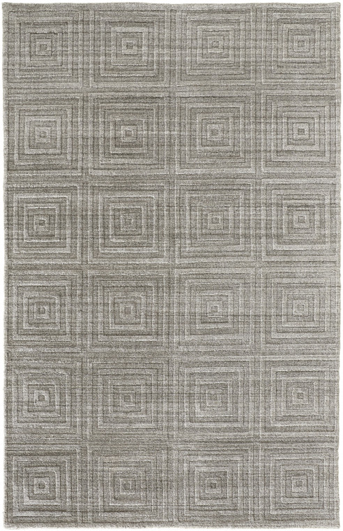 9' X 12' Gray And Silver Striped Hand Woven Area Rug