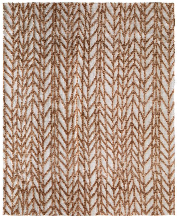 8' X 10' Brown And Tan Chevron Area Rug