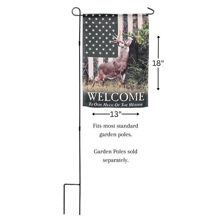 Flag Deer Camo Welcome 13x18