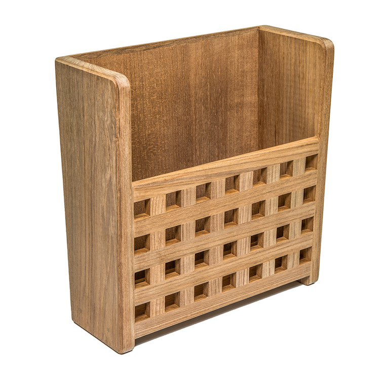 Whitecap Teak Grate Front Magazine Rack - 725060625023