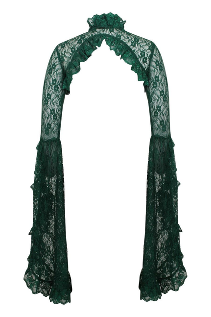 Dark Green Lace Shrug Bolero Jacket