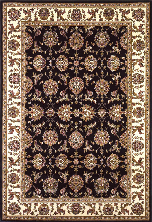 5' x 8' Black or Ivory Floral Bordered Area Rug - 4512822792279