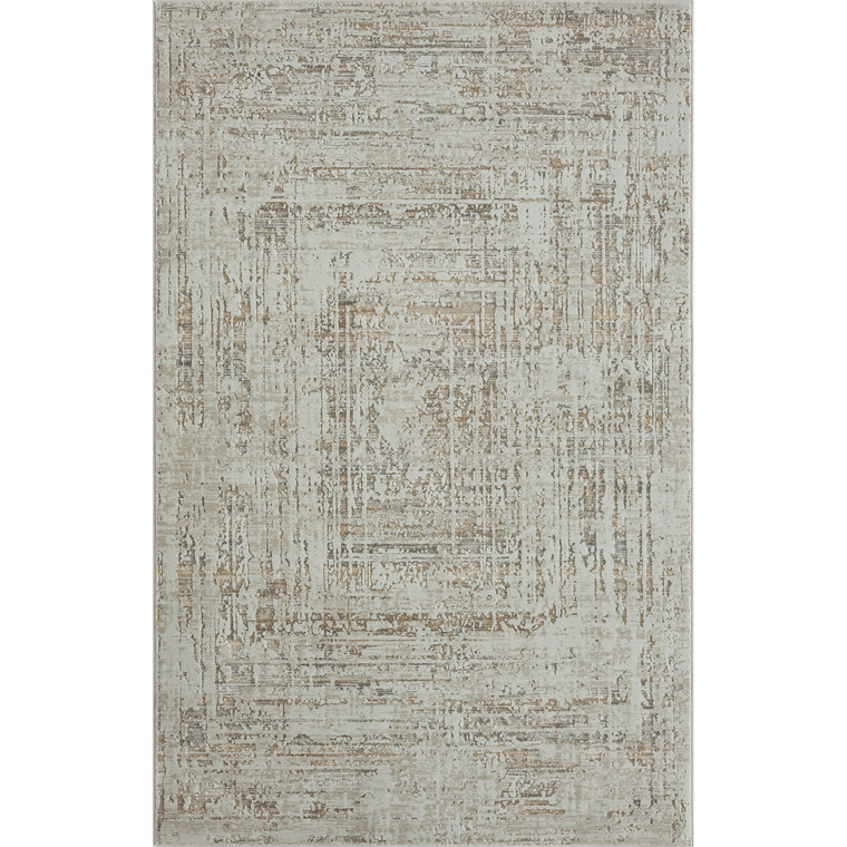 9' X 12' Beige Abstract Distressed Area Rug - 606114684251