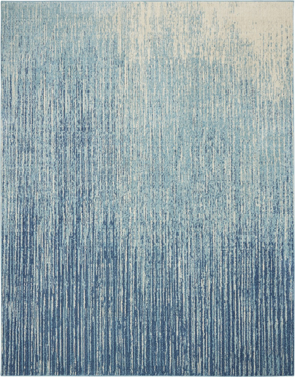 Homeroots Home Decor 7’ x 10’ Navy and Light Blue Abstract Area Rug, Navy and Light Blue, 7' x 10' Size