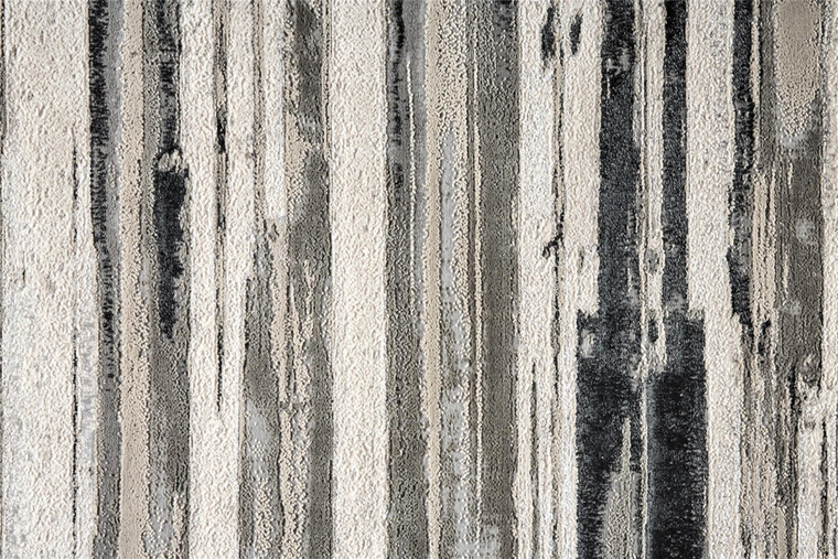 Homeroots Home Decor 5' X 8' Silver Gray And Black Abstract Stain Resistant Area Rug, Abstract Design