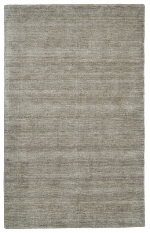 5' X 8' Gray And Ivory Wool Hand Woven Stain Resistant Area Rug - 606114104995