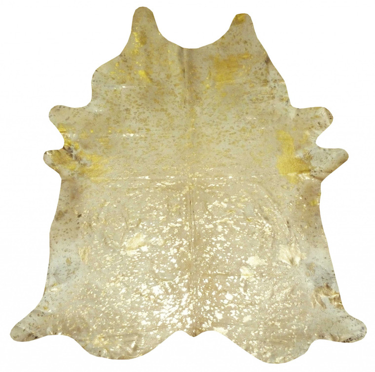 6 Ft Gold Devore Brindled Cowhide Rug - 4512822781792