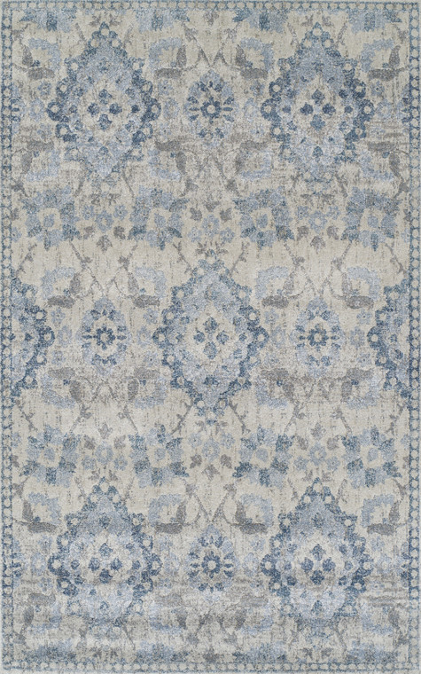 5' X 8' Blue Oriental Area Rug - 606114465430