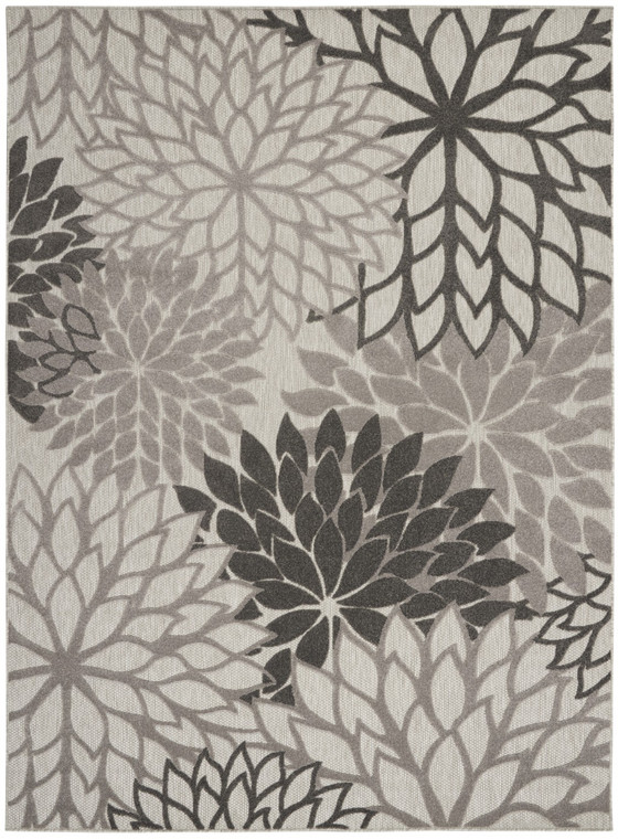 7’ x 10’ Silver and Gray Indoor Outdoor Area Rug - 4512822801704