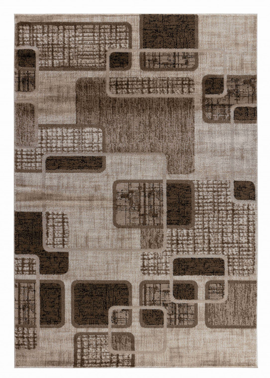 8' X 11' Brown Geometric Area Rug - 606114569947