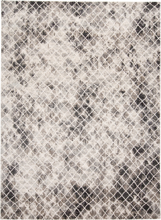 Homeroots Home Decor Ivory Gray and Taupe Abstract Stain Resistant Area Rug 4' x 6' (Unique Order)