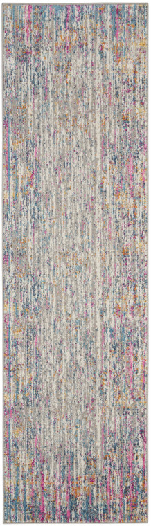 Homeroots Home Decor Ivory Abstract Striations Runner Rug, 2 x 10 Inch