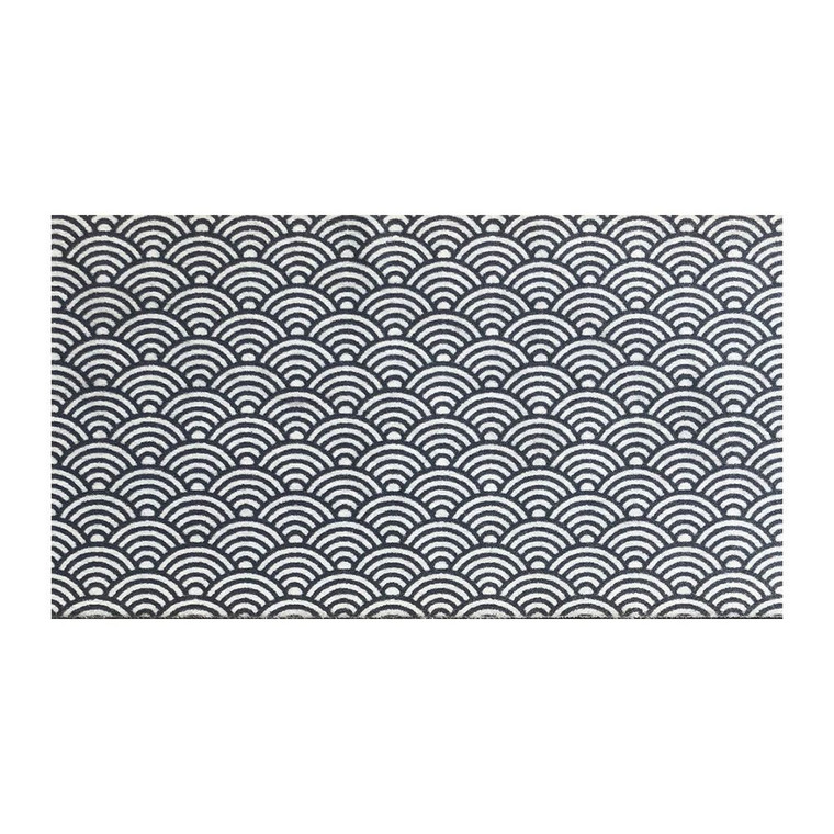 2' x 4' Silver Gray And White Geometric Washable Non Skid Area Rug - 606114680925