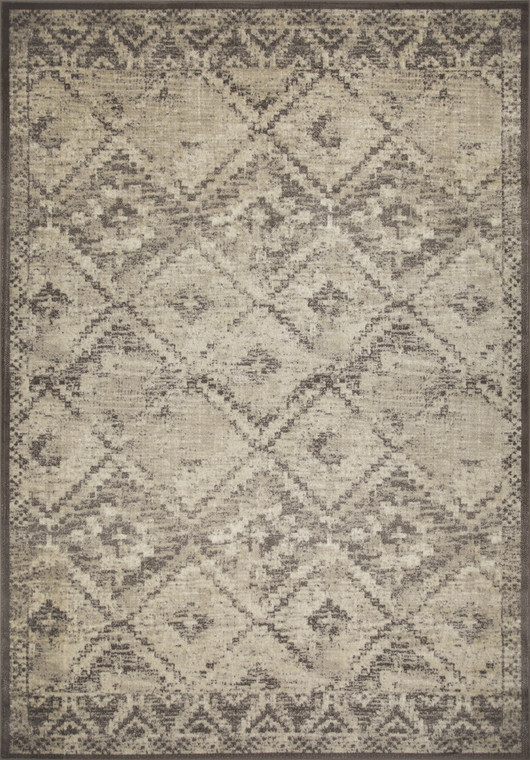 3’ x 5’ Gray Beige Distressed Diamond Area Rug - 606114611769