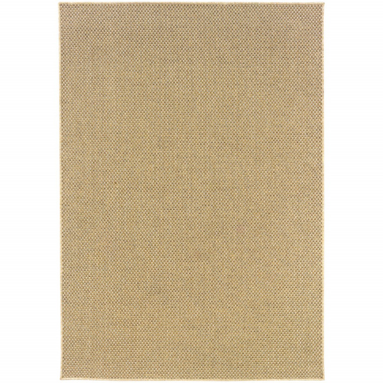 Homeroots Home Decor Solid Sand Beige Indoor Outdoor Scatter Rug, Sand Beige, 2 x 4 Inch