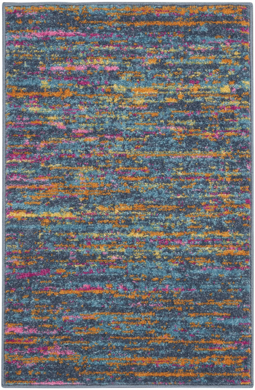 2’ x 3’ Blue Distressed Striations Scatter Rug - 4512822824079