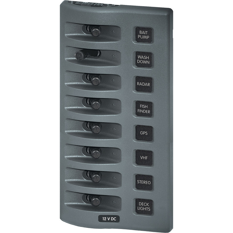 Blue Sea 4309 WeatherDeck® 12V DC Waterproof Switch Panel - 8 Position - 632085043094