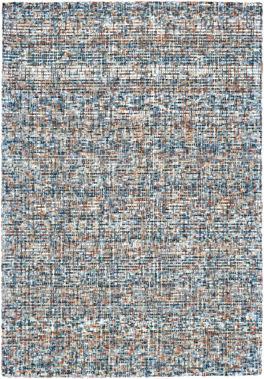 2' X 3' Blue Ivory And Orange Plaid Tufted Handmade Area Rug - 606114106982