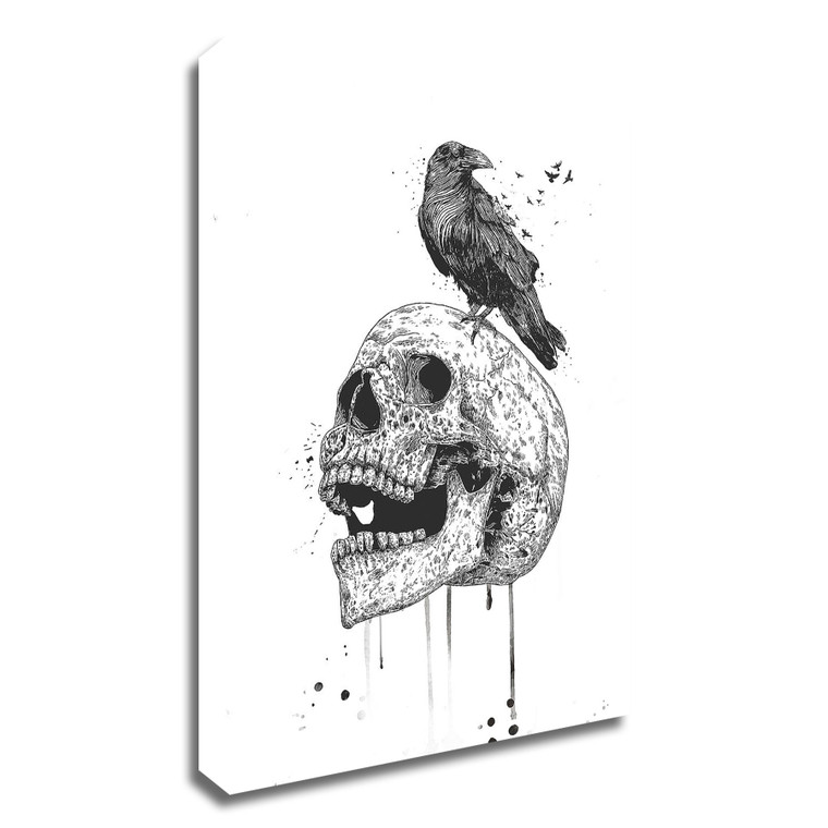 New Skull Wrapped Canvas Print Wall Art - 606114488637