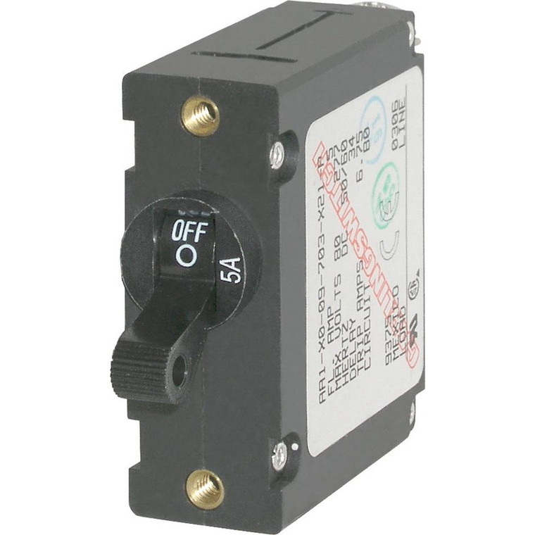 Blue Sea 7200 AC / DC Single Pole Magnetic World Circuit Breaker  -  5 Amp - 632085072001