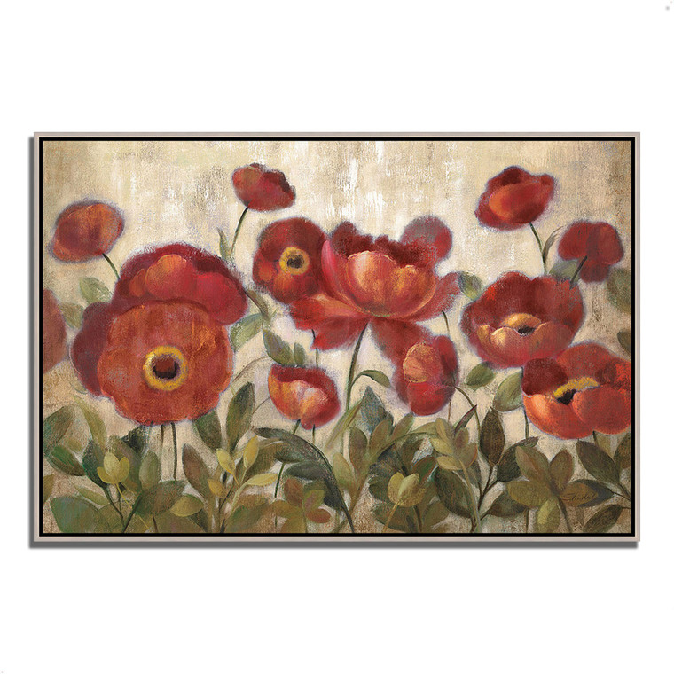 Daydreaming Flowers 9 Silver Wrapped Canvas Print Wall Art - 606114235798