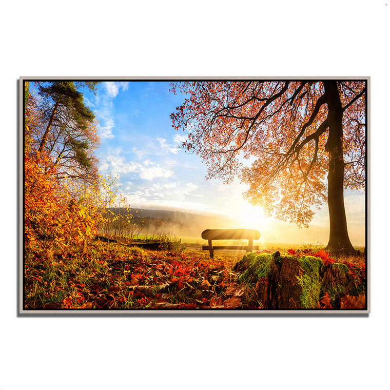 Warmly Illumining 7 Silver Wrapped Canvas Print Wall Art - 606114234067