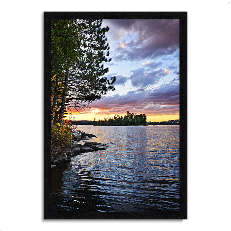 Lake Of The Two Rivers 10 Black Picture Frame Print Wall Art - 606114233022