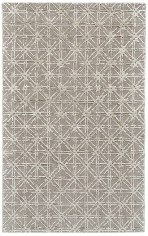 2' X 3' Taupe Ivory And Tan Wool Abstract Tufted Handmade Area Rug - 606114109426
