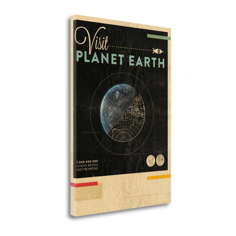 Visit Planet Earth 1 Wrapped Canvas Print Wall Art - 606114297642