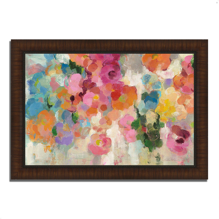 Colorful Garden I Brown Picture Frame Print Wall Art - 606114241232
