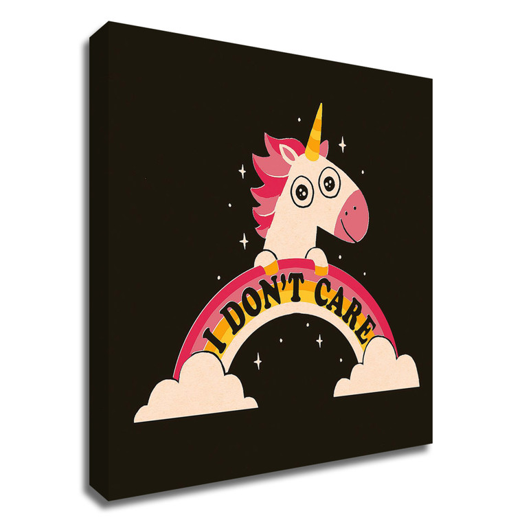 Unicorn Dont Care Wrapped Canvas Print Wall Art - 606114466925