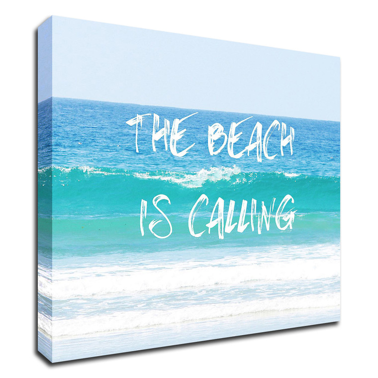 "Beach Is Calling" Wrapped Canvas Print Wall Art - 606114537564
